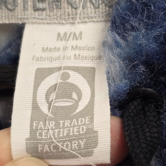 Outerknown Hoodie Mens Medium Blue Tie‎ Dye Fleece Pullover Kangaroo Pocket - Picture 6 of 13